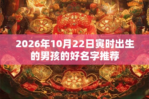 2026年10月22日寅时出生的男孩的好名字推荐