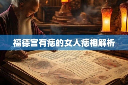 福德宫有痣的女人痣相解析