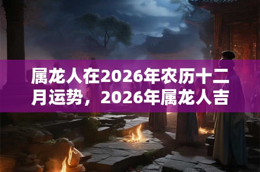 属龙人在2026年农历十二月运势，2026年属龙人吉凶方位