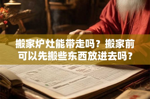 搬家炉灶能带走吗？搬家前可以先搬些东西放进去吗？