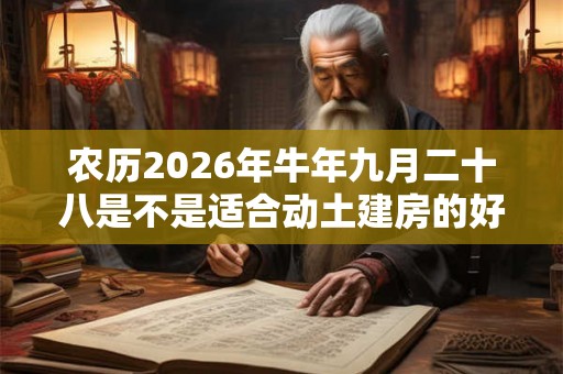 农历2026年牛年九月二十八是不是适合动土建房的好日子？