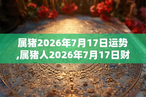 属猪2026年7月17日运势,属猪人2026年7月17日财运,生肖猪2026年7月17日运势 属猪2026年7月17日运势,属猪人2026年7月17日财运,生肖猪2026年7月17日运势