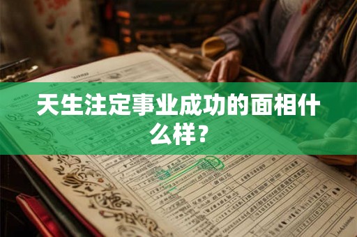 天生注定事业成功的面相什么样？