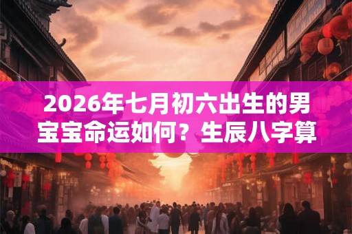 2026年七月初六出生的男宝宝命运如何？生辰八字算命