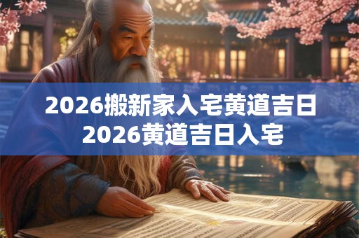 2026搬新家入宅黄道吉日 2026黄道吉日入宅