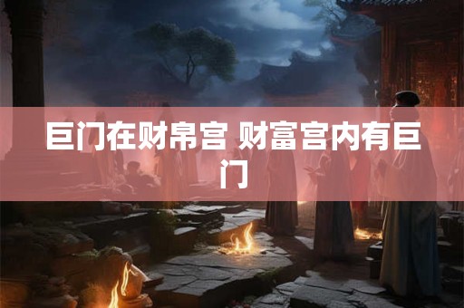 巨门在财帛宫 财富宫内有巨门