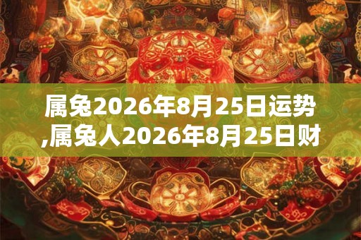 属兔2026年8月25日运势,属兔人2026年8月25日财运,生肖兔2026年8月25日运势