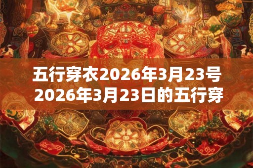 五行穿衣2026年3月23号 2026年3月23日的五行穿衣如何