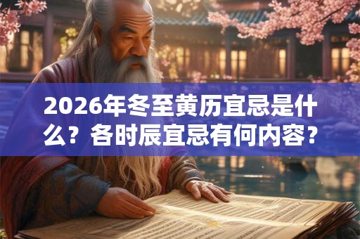 2026年冬至黄历宜忌是什么？各时辰宜忌有何内容？