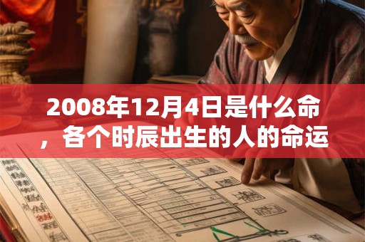 2008年12月4日是什么命，各个时辰出生的人的命运