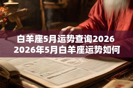 白羊座5月运势查询2026 2026年5月白羊座运势如何