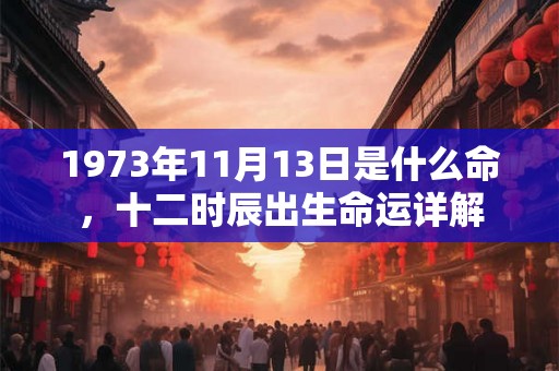 1973年11月13日是什么命，十二时辰出生命运详解