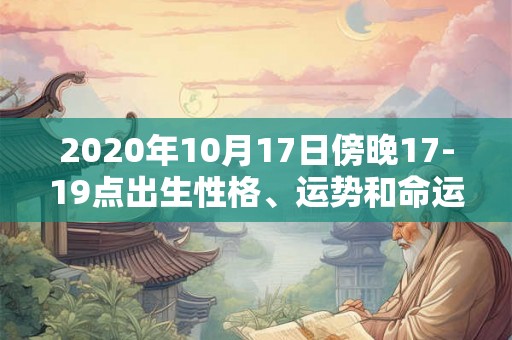 2020年10月17日傍晚17-19点出生性格、运势和命运