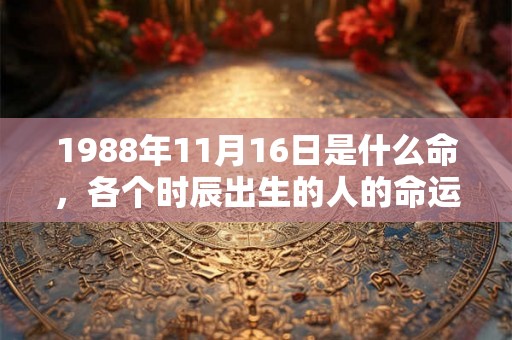 1988年11月16日是什么命，各个时辰出生的人的命运