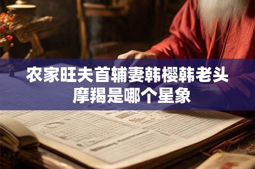 农家旺夫首辅妻韩樱韩老头  摩羯是哪个星象
