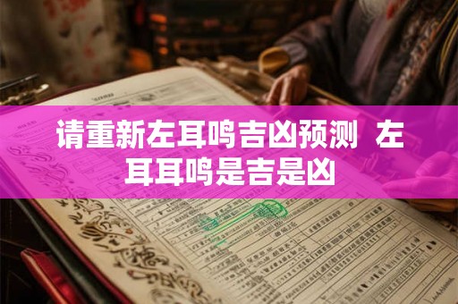 请重新左耳鸣吉凶预测  左耳耳鸣是吉是凶