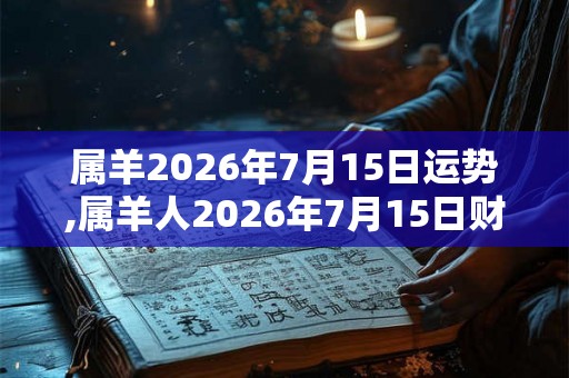 属羊2026年7月15日运势,属羊人2026年7月15日财运,生肖羊2026年7月15日运势