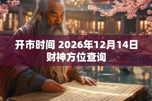 开市时间 2026年12月14日财神方位查询