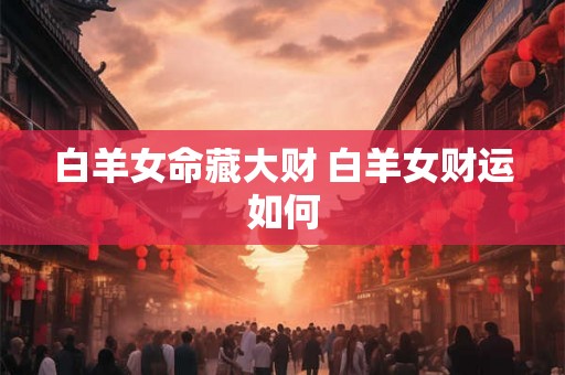 白羊女命藏大财 白羊女财运如何