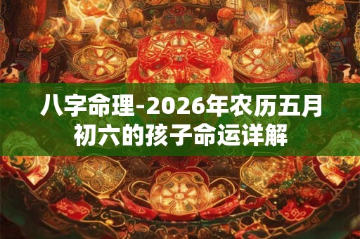 八字命理-2026年农历五月初六的孩子命运详解