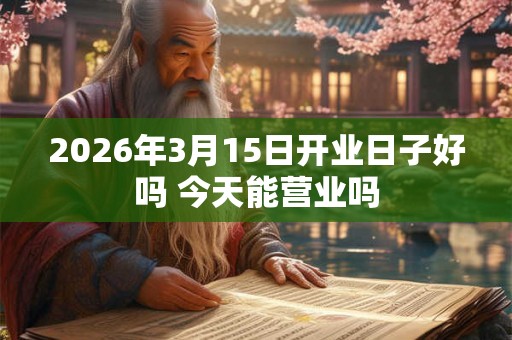 2026年3月15日开业日子好吗 今天能营业吗
