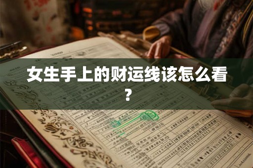 女生手上的财运线该怎么看？