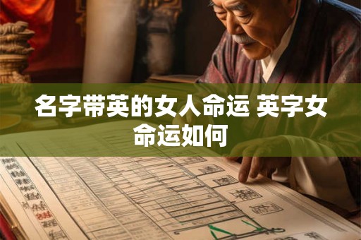 名字带英的女人命运 英字女命运如何