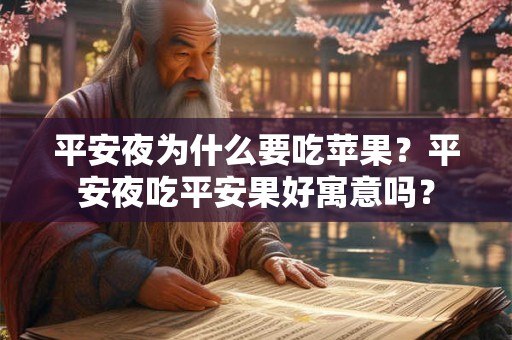 平安夜为什么要吃苹果？平安夜吃平安果好寓意吗？