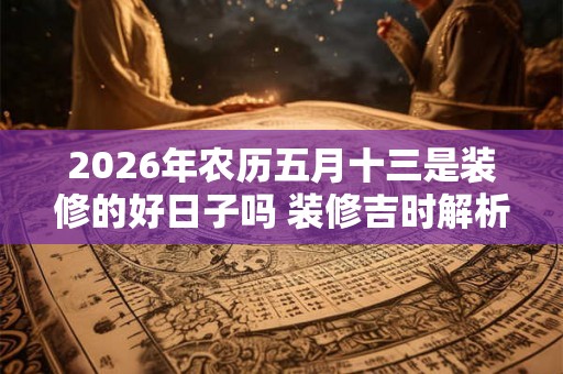 2026年农历五月十三是装修的好日子吗 装修吉时解析