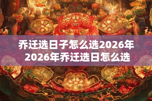 乔迁选日子怎么选2026年 2026年乔迁选日怎么选
