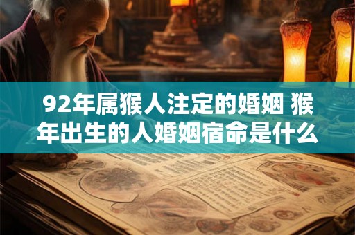 92年属猴人注定的婚姻 猴年出生的人婚姻宿命是什么
