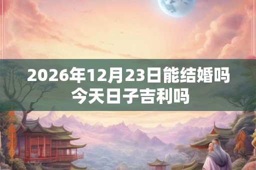 2026年12月23日能结婚吗 今天日子吉利吗