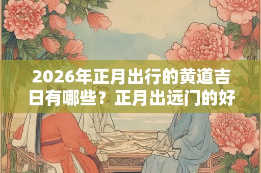 2026年正月出行的黄道吉日有哪些？正月出远门的好日子！