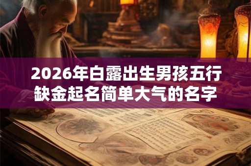 2026年白露出生男孩五行缺金起名简单大气的名字