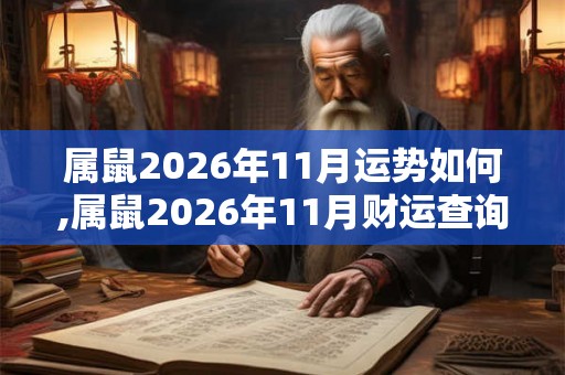属鼠2026年11月运势如何,属鼠2026年11月财运查询