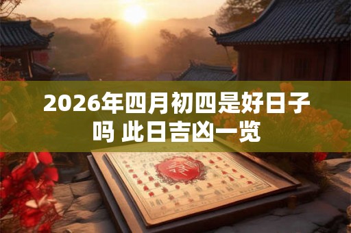 2026年四月初四是好日子吗 此日吉凶一览 2026年四月初四是好日子吗 此日吉凶一览
