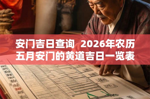 安门吉日查询  2026年农历五月安门的黄道吉日一览表