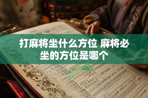打麻将坐什么方位 麻将必坐的方位是哪个