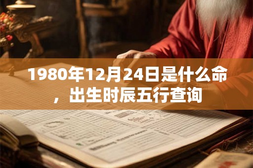 1980年12月24日是什么命，出生时辰五行查询