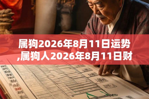 属狗2026年8月11日运势,属狗人2026年8月11日财运,生肖狗2026年8月11日运势