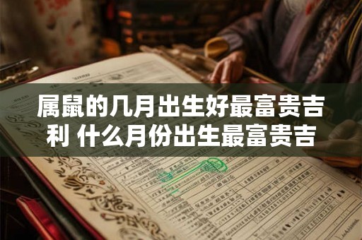 属鼠的几月出生好最富贵吉利 什么月份出生最富贵吉利