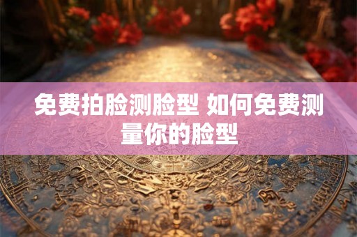 免费拍脸测脸型 如何免费测量你的脸型