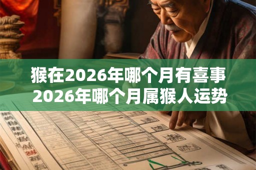 猴在2026年哪个月有喜事 2026年哪个月属猴人运势旺盛