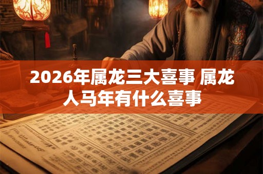 2026年属龙三大喜事 属龙人马年有什么喜事