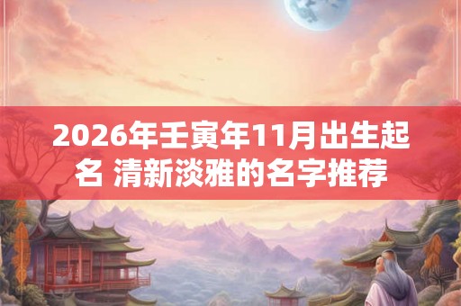 2026年壬寅年11月出生起名 清新淡雅的名字推荐