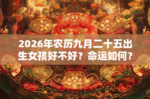 2026年农历九月二十五出生女孩好不好？命运如何？