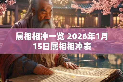 属相相冲一览 2026年1月15日属相相冲表