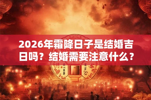 2026年霜降日子是结婚吉日吗？结婚需要注意什么？