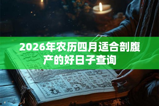 2026年农历四月适合剖腹产的好日子查询