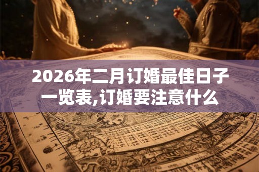 2026年二月订婚最佳日子一览表,订婚要注意什么
